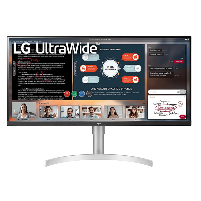 LG 34WN650-W 34" 75Hz UltraWide Full HD Monitor - White - شاشة